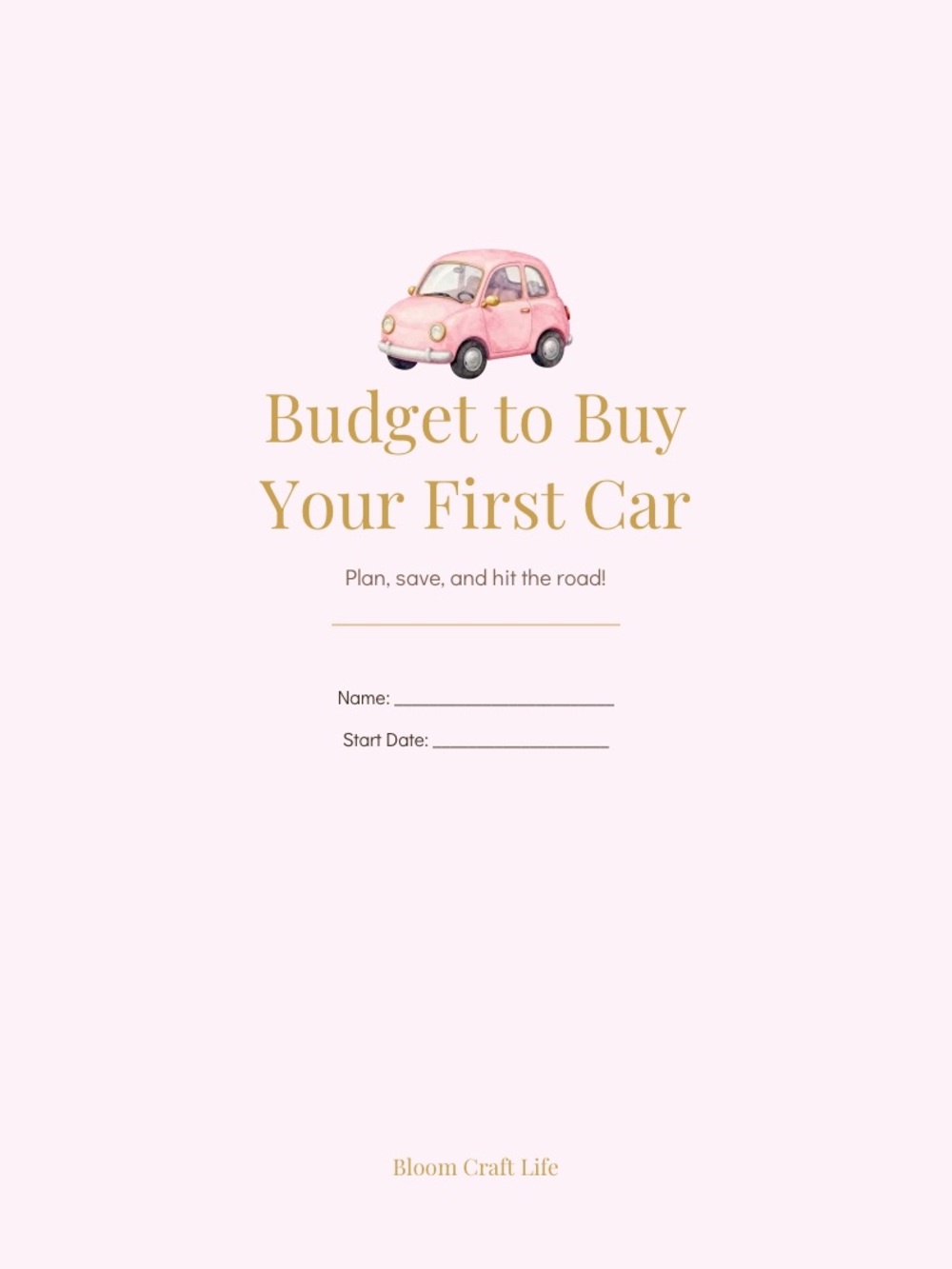 First Car Budget Planner Digital-Print